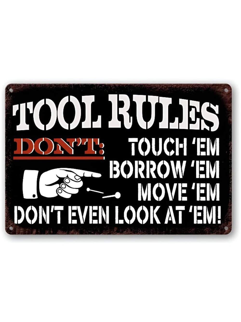 Metal Tin Garage Sign Tool Rules Signs Garage Wall Decor For Men12x8 Inch